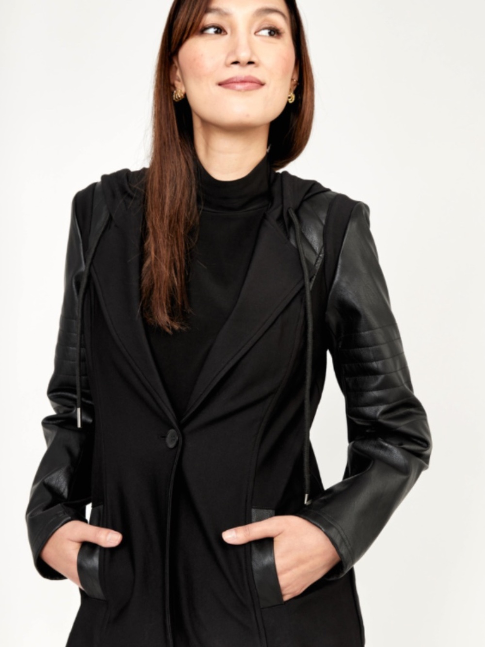 NWOT - Frank Lyman gorgeous black hooded blazer - medium